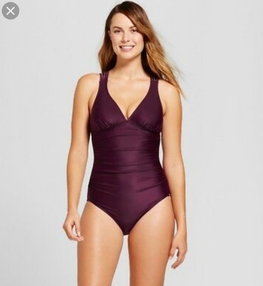 Merona Plum purple strappy back swimsuit XS S M XL